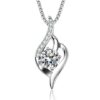 pendant necklace للنساء من الفضة الإسترليني 925، تصميم قلب أنيق