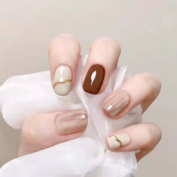 أظافر صناعية للضغط أظافر زائفة للنساء والفتيات 240308 (نود لاتيس)